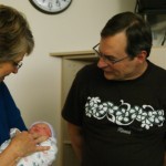 big smiles from Grandma and Grandpa Casey