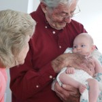 relaxing with Great Grandpa and Great Grandma Casey